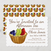 Theemiddag Feest Verjaardag Bruidsfeest Taart Kaart (Voorkant / Achterkant)