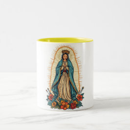Theemoeder van Guadalupe koffiemok Tweekleurige Koffiemok