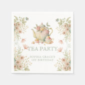 Theemysische wilde bloemen, afgelopen dag servet (Voorkant)