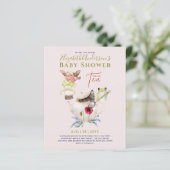 Theepartij Baby Shower Uitnodigingen Cute Theepot (Staand voorkant)