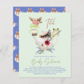 Theepartij Baby Shower Uitnodigingen Cute Theepot (Voorkant / Achterkant)