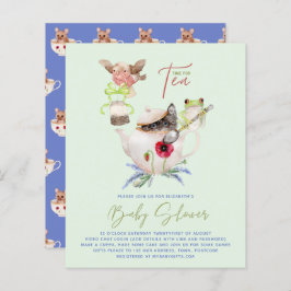 Theepartij Baby Shower Uitnodigingen Cute Theepot