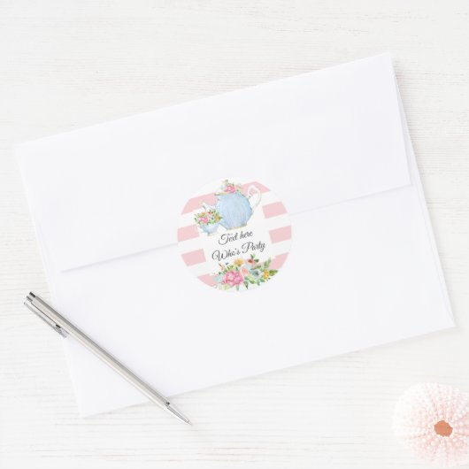 theepartij, bloem, bloem ronde sticker (Envelop)