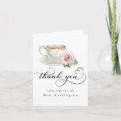 Theepartij Bruidsfeest – Toekomstige Mrs Bedankkaart (Voorkant)