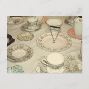  theepartij china tea set shabby chic briefkaart