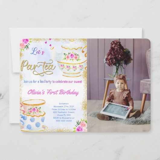 Theepartij Foto Uitnodiging (Voorkant)