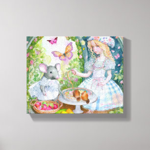 Theepartij in de tuin Canvasprint Canvas Afdruk