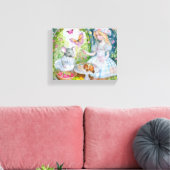 Theepartij in de tuin Canvasprint Canvas Afdruk (Insitu (Woonkamer))