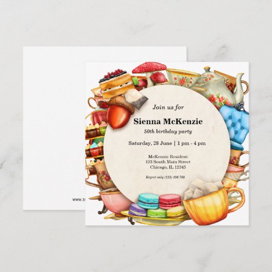 Theepartij Kaart (Voorkant / Achterkant)