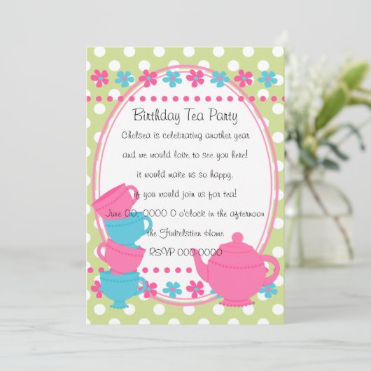  theepartij kaart (Staand voorkant)