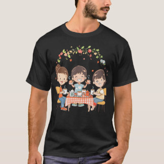 Theepartij met vriendzie grappig t-shirt
