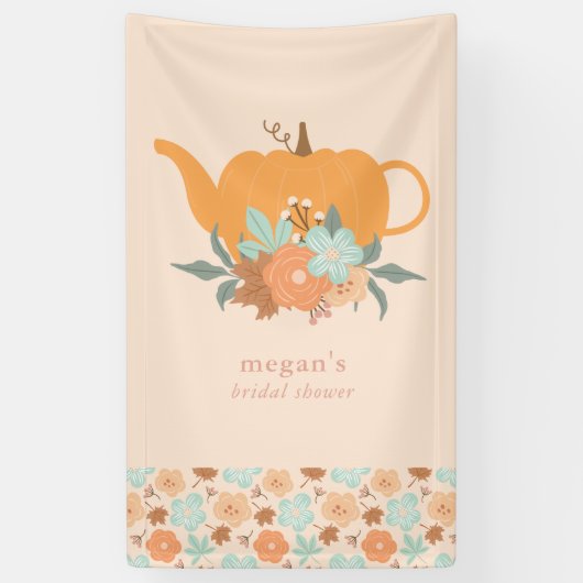 Theepartij Pumpkin Bruidsuitnodiging Spandoek (Verticaal)