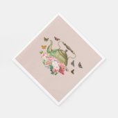 Theepartij Roze Bloemen & Vlinders Ketel Servet (Hoek)