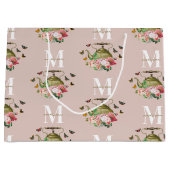 Theepartij Roze Bloemen & Vlinders Monogram Groot Cadeauzakje (Voorkant)