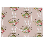 Theepartij Roze Bloemen & Vlinders Monogram Groot Cadeauzakje (Achterkant)