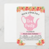 Theepartij Uitnodigingen voor Meisjes (Voorkant / Achterkant)