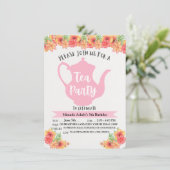 Theepartij-uitnodigingen voor meisjes kaart (Staand voorkant)