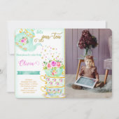 Theepartij Verjaardagsfoto Uitnodiging (Voorkant)