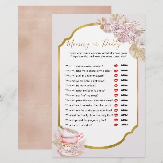  theepartijenmama- en papa-spelen (Voorkant / Achterkant)