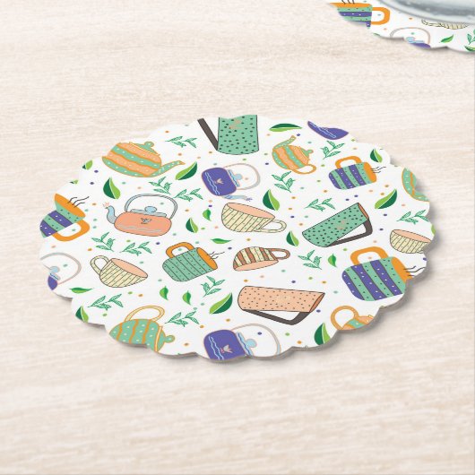 theepatroon kartonnen onderzetters (Gekanteld)