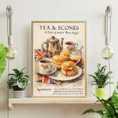 Theeposter met scones | Engelse theetijd kunst Poster