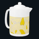 theepot<br><div class="desc">Deze theepot schetst citroengekleurde bladeren die willekeurig rond het gehele oppervlak zijn gerangschikt, met lila stengels die een heerlijke route trekken.</div>
