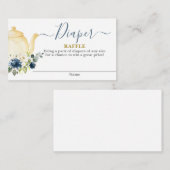 Theepot baby shower jongen Luier Raffle Kaart (Voorkant / Achterkant)