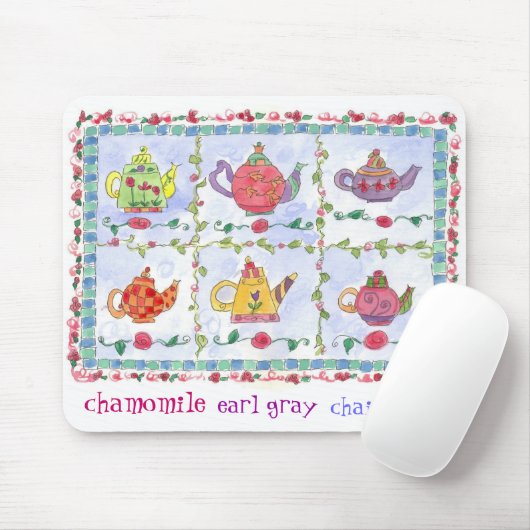 Theepot Bloem Sampler Kamille Muismat (Met muis)