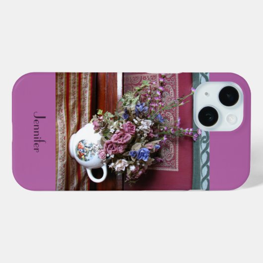  theepot bloemen orchidee Paarse, naam, Case-Mate iPhone Case (Achterkant (horizontaal))