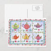 theepot-bloemensampler briefkaart (Voorkant / Achterkant)