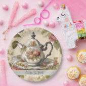  theepot bloemig Vrijgezellenfeest theefeest Papieren Bordje (Feest)