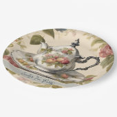  theepot bloemig Vrijgezellenfeest theefeest Papieren Bordje (Gekanteld)