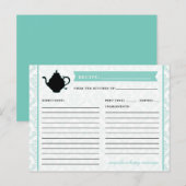 Theepot Bruids Keuken Douche Recept Kaart (Voorkant / Achterkant)