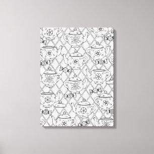 Theepot Doodle 6 Canvas Afdruk