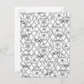 theepot Doodle Briefkaart (Voorkant / Achterkant)