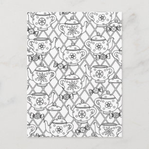 theepot Doodle Briefkaart