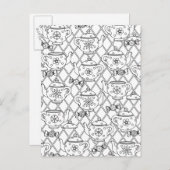 theepot Doodle Briefkaart (Voorkant / Achterkant)