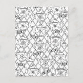 theepot Doodle Briefkaart (Voorkant)