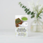 Theepot en beker | groene thee visitekaartje (Staand voorkant)