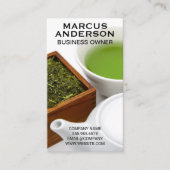 Theepot en beker | Houten doos thee Visitekaartje (Voorkant)