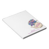  Theepot en Bloemen Docent Gift Notitieblok (Schuin)