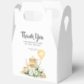 Theepot en gele bloemen Elegant Dank u Bedankdoosjes (Open)