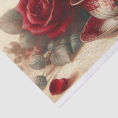  Theepot en Red Rose Floral Tea Party Tissuepapier (Detail)