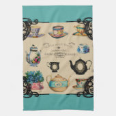 theepot en theeopjes theedoek (Verticaal)