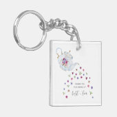 Theepot Floral Beste Theepin Dank u Sleutelhanger (Voorkant Links)