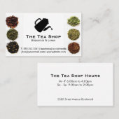 Theepot giet Logo | theebladeren Visitekaartje (Voorkant / Achterkant)