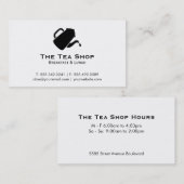 Theepot giet (zwart) visitekaartje (Voorkant / Achterkant)