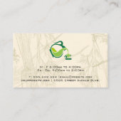 theepot gieten | theebladeren visitekaartje (Achterkant)