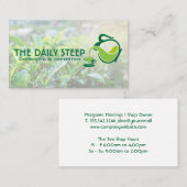 Theepot gieten van groene thee visitekaartje (Voorkant / Achterkant)