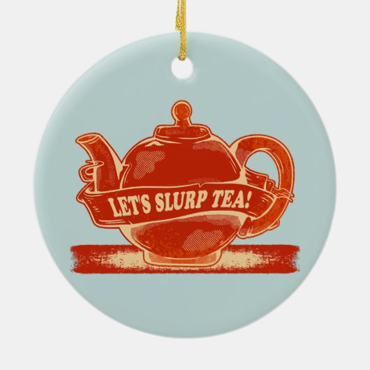 Theepot Grappige Drink Thee Keramisch Ornament (Achterkant)